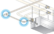 学校、オフィスビル、ホテル、病院の空調ドレン配管工事の効率化のイメージ
