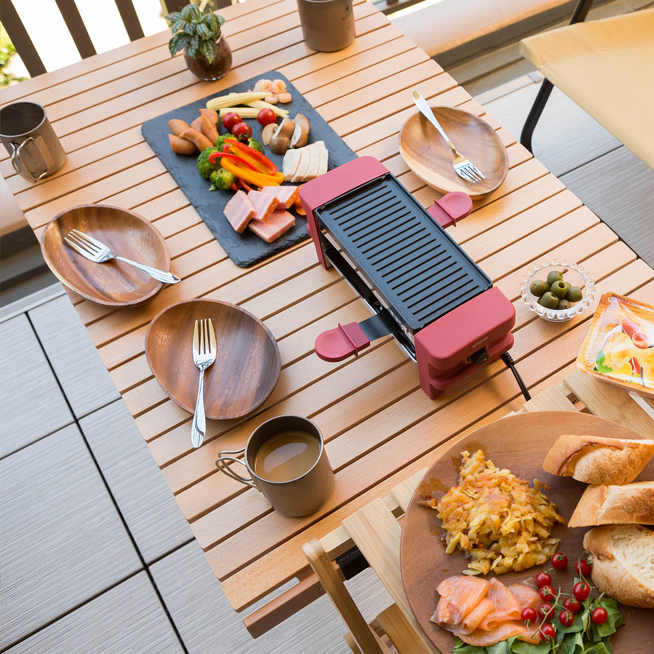 クレガーレ バルコニーで朝食