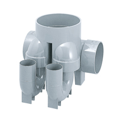 ハイスイマス トラップ2本付(差し口形) 右 UTW 100X75-150（品番