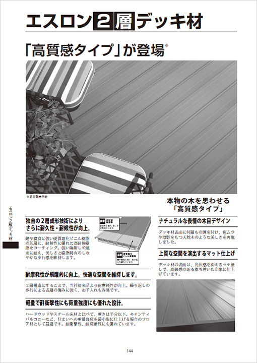 エスロン2層デッキ材価格表(LTK2042-144-145)
