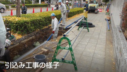 エスロヒート下水熱_引込み工事の様子