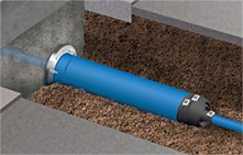 建物給水配管の耐震化（地震による地層ズレ対策）のイメージ